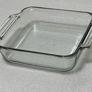Anchor Premium vintage Square Clear Glass Baking Dish 8" handles
